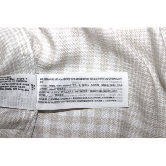 nwot HOLLISTER Relaxed-Fit Soft Flannel Button-Up Shirt in Cream Plaid - Sz. XXL - Picture 9 of 9